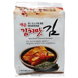 Сушеная морская капуста со вкусом кимчи Manjun, Корея, 4 г Акция