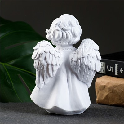 Фигура "Ангелочек со звездочкой" белый 11х8х15см