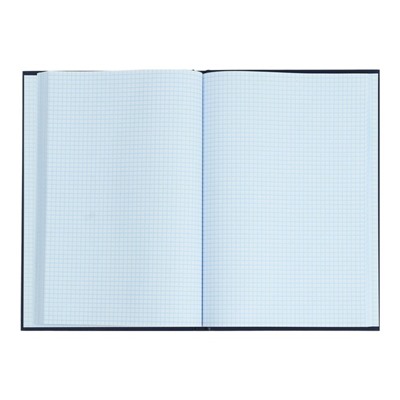 Книга учета А4, 120 листов в клетку "Синяя", твёрдая обложка, глянцевая ламинация, блок офсет