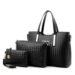 Комплект сумок из 3 предметов, арт А71, цвет:чёрный