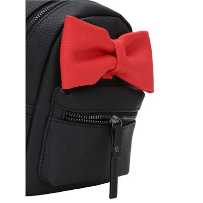 Чёрный рюкзак с красным бантом