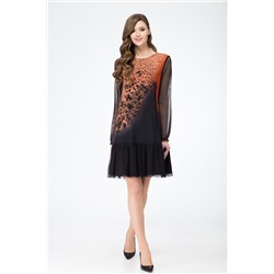 Платье Svetlana Style 1054 черный с оранжевым