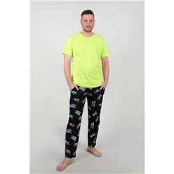 Пижама с брюками мужская 88048 Зеленый