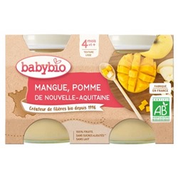 Babybio Mangue Pomme 4 Mois et + Bio 2 Pots de 130 g