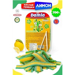 Мармелад Damla кислый ремешки Лимонный вкус 300гр