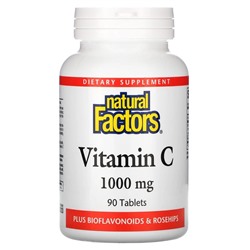 Natural Factors, витамин C с биофлавоноидами и шиповником, 1000 мг, 90 таблеток