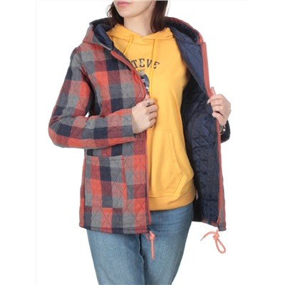 W-128 CORAL/GRAY Куртка демисезонная женская (100% хлопок, синтепон 50 гр.)