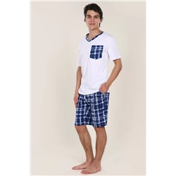 Костюм футболка+шорты - Oazis - 800 - белый с синим