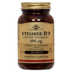 Solgar Vitamine B9 (Acide Folique) 400 µg 100 Comprim?s
