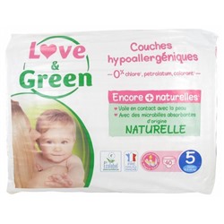 Love and Green Couches Hypoallerg?niques 40 Couches Taille 5 (11-25 kg)