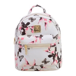 Белый рюкзак с цветочным принтом