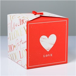 Коробка складная «Люблю», 18 × 18 × 18 см
