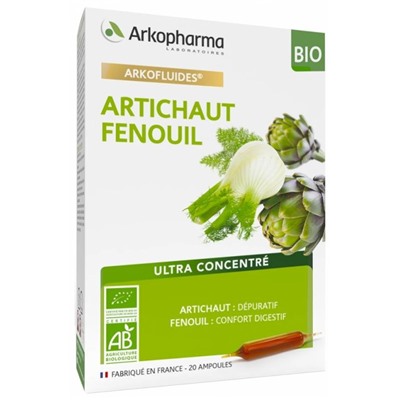 Arkopharma Arkofluides Artichaut Fenouil Bio 20 Ampoules