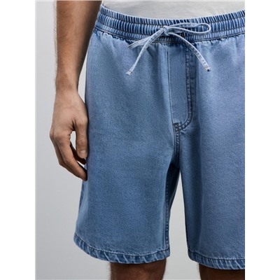 брюки (бермуды) джинсовые мужские голубой индиго