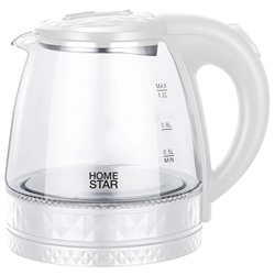 Чайник Homestar HS-1053 (1,2 л.) стекло, пластик белый
