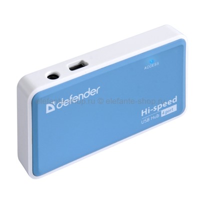 Разветвитель HUB USB 2.0 Defender Quadro Power 4Port Blue (UM)