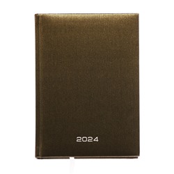 Ежедневник датированный 2024 года, А5, 176 листов, Attomex.Regent, обложка бумвинил, ляссе, блок 70 г/м2, коричневый