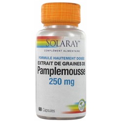 Solaray Extrait de Graines de Pamplemousse 250 mg 60 Capsules