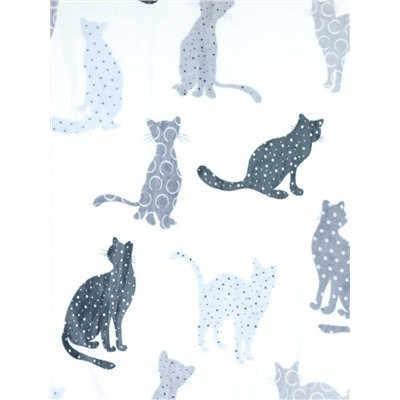 Плед фланель Absolute "Коты", черный, серый, белый (tr-201251-gr)