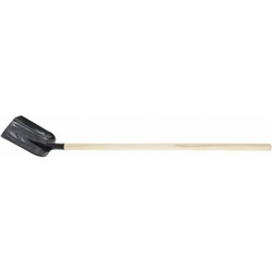 Лопата совковая, прямоугольная, L = 140 см, рёбра жёсткости, деревянный черенок