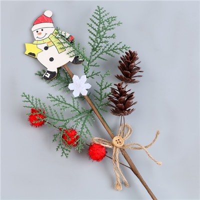 Деревянный декор на палочке «Новый год» 40 × 15 × 3 см, МИКС