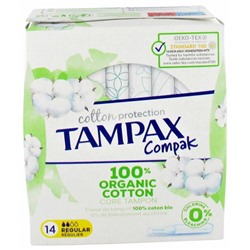 Tampax Compak Cotton R?gulier 100% Coton Bio 14 Tampons