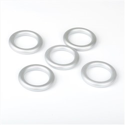Комплект колец из металлизированной пластмассы для металлического карниза, серебро матовое, диаметр 28 мм (df-100371)