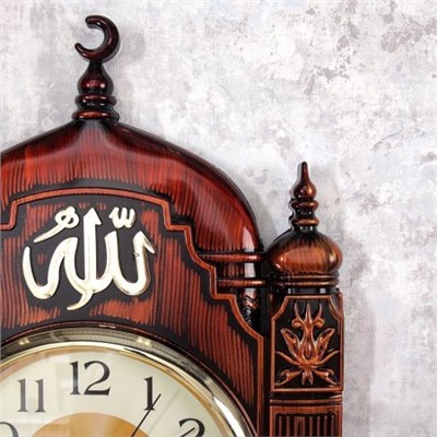 Часы настенные Мусульманские 68х33 / NE-8067E /уп 12/коричневые