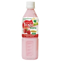 Напиток негазированный Алоэ и Клубника "Yogovera Strawberry" Корея 500 мл Акция