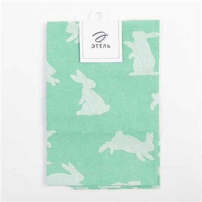 Набор полотенец Этель Hares & leaves 40х60 см - 2 шт., цвет зеленый, 100% хлопок