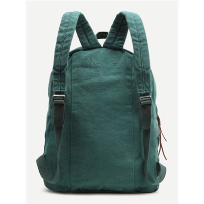 Тёмно-зелёный холщовый рюкзак