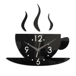 Часы-наклейка, серия: DIY, "Аромат кофе", 28 х 28 см, 1 АА, черные
