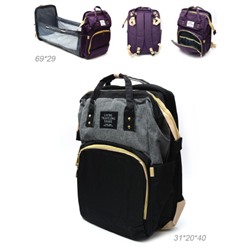 Рюкзак женский для мам, сумка на коляску для прогулок 31х20х40 см серо-черный / MX-2 /трансформер