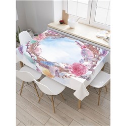 Скатерть на стол с рисунком «Пасхальный венок», размер 145x180 см