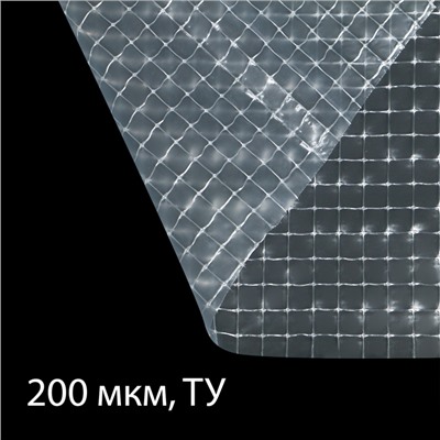 Плёнка армированная, полиэтиленовая с леской, 5 × 2 м, толщина 200 мкм, с УФ-стабилизатором