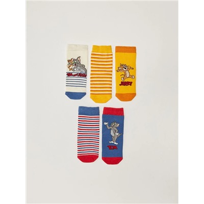 Набор из 5-и пар носков для мальчика с принтом Том и Джери
