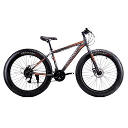 Велосипед фэт-байк 26"x4" рама 17" 24sp COMIRON "CHUBBY" GTF2624H, ригидная вилка/уп 1/серый-оранжевый