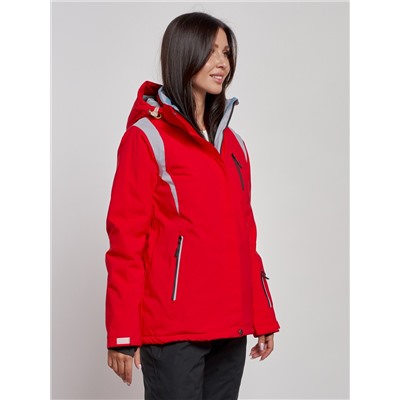 Горнолыжная куртка женская зимняя красного цвета 2305Kr