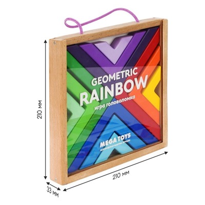 Геометрический конструктор Geometric Rainbow, в деревянной коробке