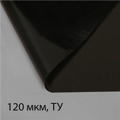 Плёнка из полиэтилена, техническая, толщина 120 мкм, чёрная, 10 х 3 м, рукав (1.5 м × 2), Эконом 50%, для дома и сада