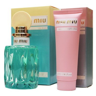 Подарочный набор Miu Miu L'Eau Bleue Eau De Parfum - Духи 100 ml + Крем для рук 75 ml