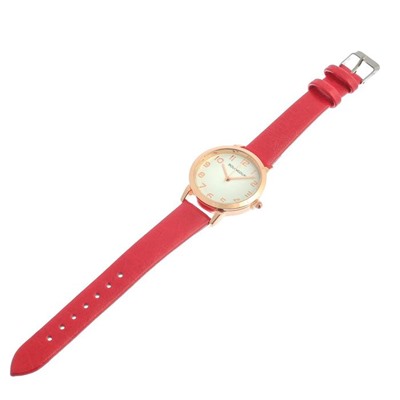 Часы наручные кварцевые женские "Бернини", d-3.6 см, красный микс