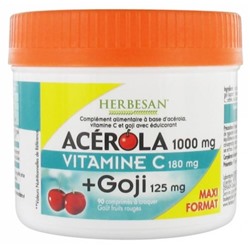 Herbesan Ac?rola 1000 mg Vitamine C 180 mg + Goji 125 mg 90 Comprim?s