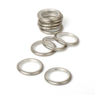Комплект колец бесшумных с круглым сечением для металлического карниза, хром матовый, №10, диаметр 16 мм (df-100949)