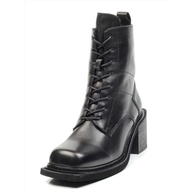 04-E21W-2A BLACK Ботинки зимние женские (натуральная кожа, натуральный мех)