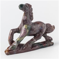 Фигурка из яшмы (резьба по камню) - Лошадь бегущая - высота 75 мм - для ОПТовиков