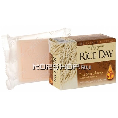 Мыло с экстрактом рисовых отрубей для увлажнения кожи Rice Day CJ Lion, Корея, 100 г Акция