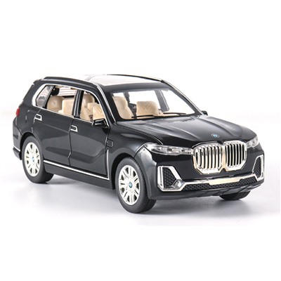Металлическая инерционная модель автомобиля DIE-CAST BMW x7 со звуком и светом цвет черный