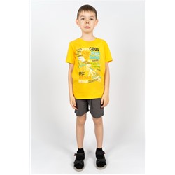Костюм с шортами для мальчика 4292 (футболка + шорты) Желтый/т.серый