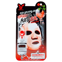 Тканевая маска для лица с красным женьшенем Red Ginseng Deep Power Ringer Elizavecca, Корея, 23 мл Акция